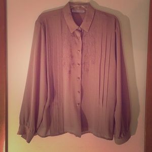 Vintage Laura and Jayne Brown Blouse